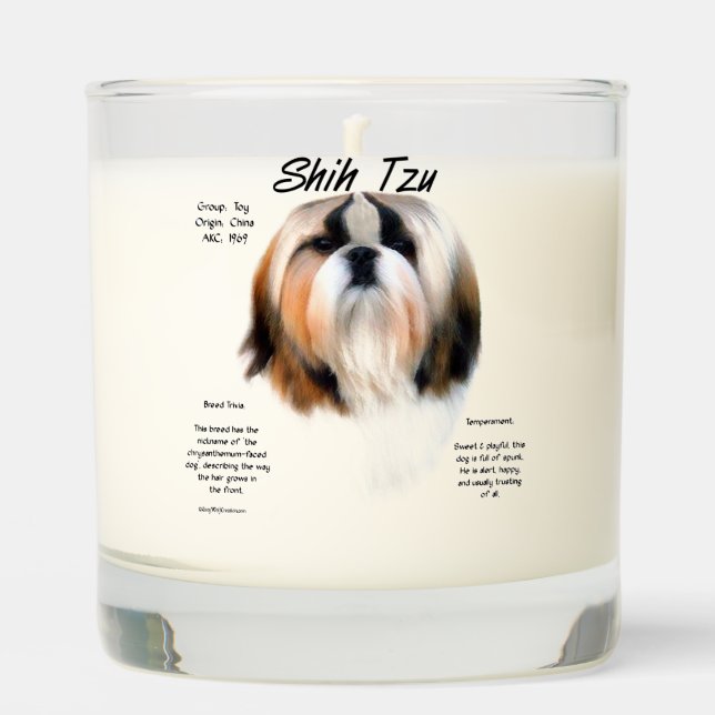 Shih Tzu History Design Scented Candle (Front)