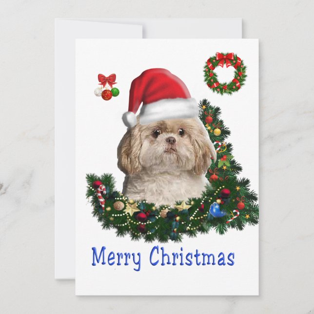 Shih tzu holiday card (Front)