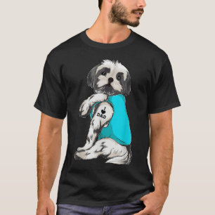 Shih Tzu I Love Dad Tattoo Apparel, Dog Dad Gifts  T-Shirt