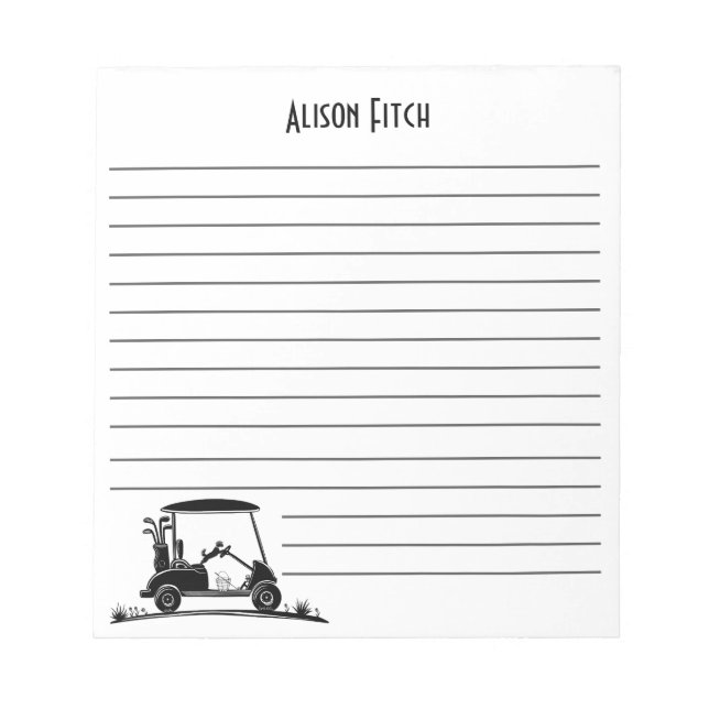 Shih Tzu In Cart Name Notepad (Front)