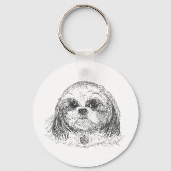 Shih Tzu Keychain by Eclectic_Ramblings at Zazzle