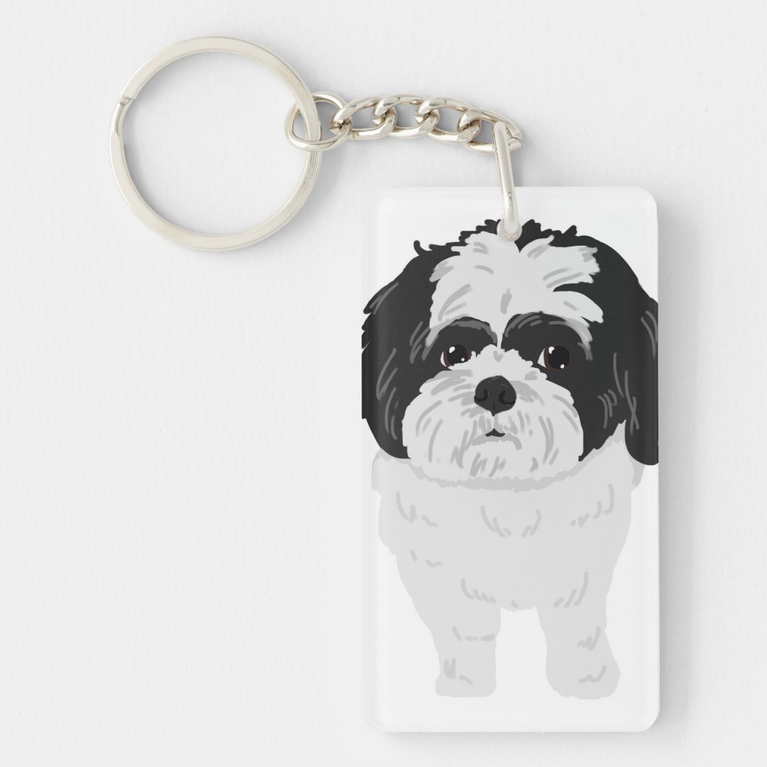 Shih-Tzu Keychain Front and Butt | Zazzle