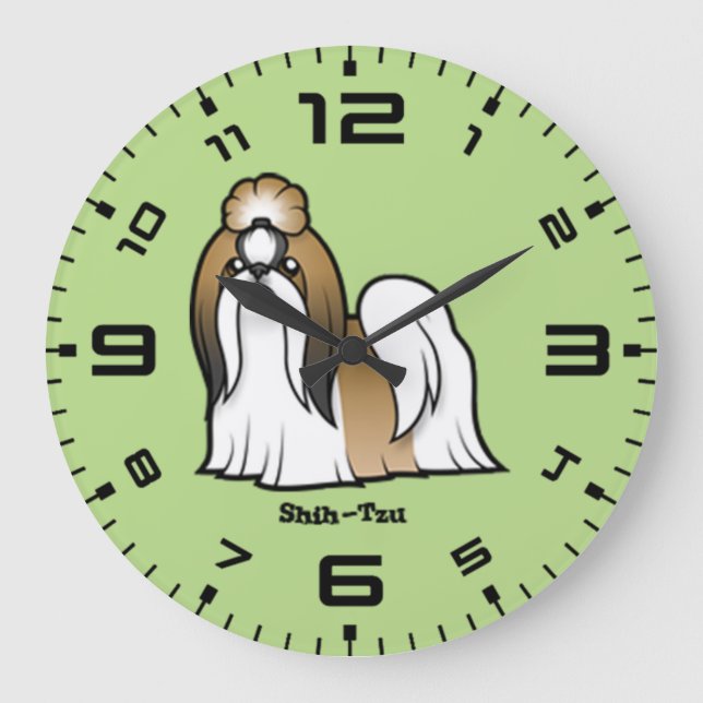 Shih Tzu Large Clock (Front)