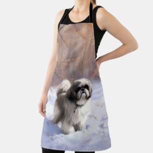 Shih Tzu Let It Snow Christmas Apron