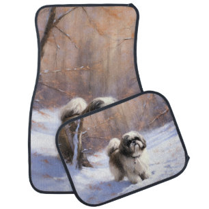 Shih Tzu Let It Snow Christmas  Car Floor Mat