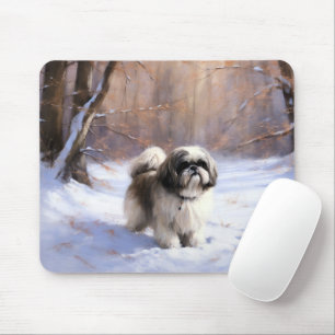 Shih Tzu Let It Snow Christmas  Mouse Pad