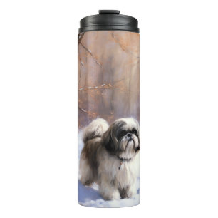 Shih Tzu Let It Snow Christmas Thermal Tumbler