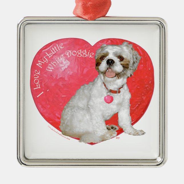 Shih Tzu / Lhasa Apso Valentine's Day Metal Ornament (Front)