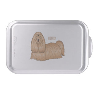 Shih tzu long hair dog cartoon illustration cake pan