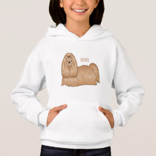 Shih tzu long hair dog cartoon illustration hoodie