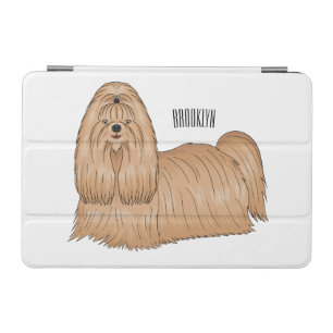 Shih tzu long hair dog cartoon illustration iPad mini cover