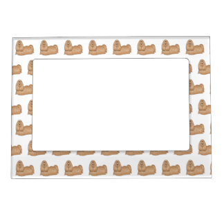 Shih tzu long hair dog cartoon illustration magnetic frame