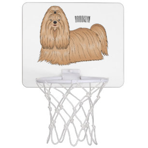 Shih tzu long hair dog cartoon illustration mini basketball hoop