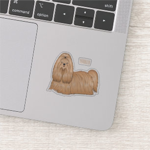 Shih tzu long hair dog cartoon illustration sticker