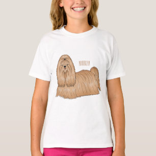 Shih tzu long hair dog cartoon illustration T-Shirt