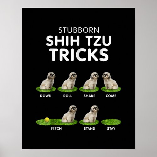 Shih Tzu Lover  Funny Shih Tzu Trick Dog Love Poster