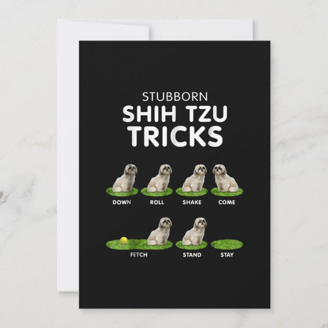 Shih Tzu Lover | Funny Shih Tzu Trick Dog Love Thank You Card (Front)