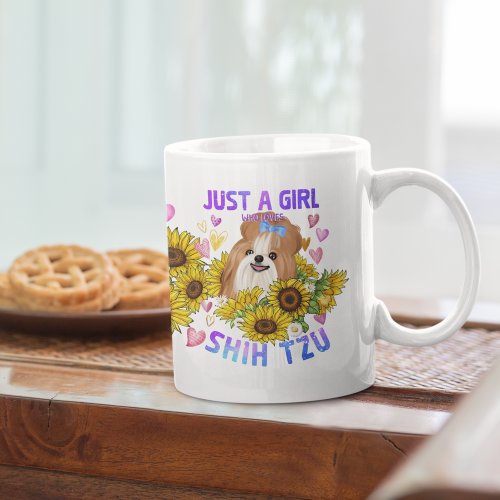 Shih tzu Lover Sunflower Dog Lover Trainer Floral Coffee Mug