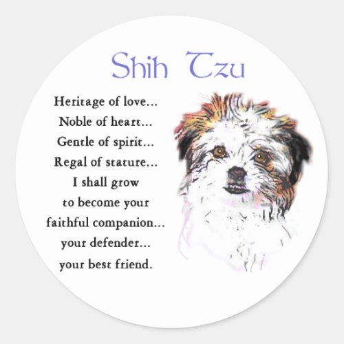 Shih Tzu Lovers Gifts Classic Round Sticker