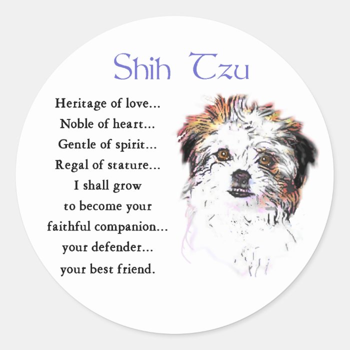 Shih Tzu Lovers Gifts Round Sticker