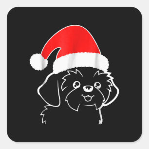 Shih Tzu Lovers   Shih Tzu Ugly Christmas Gift Square Sticker