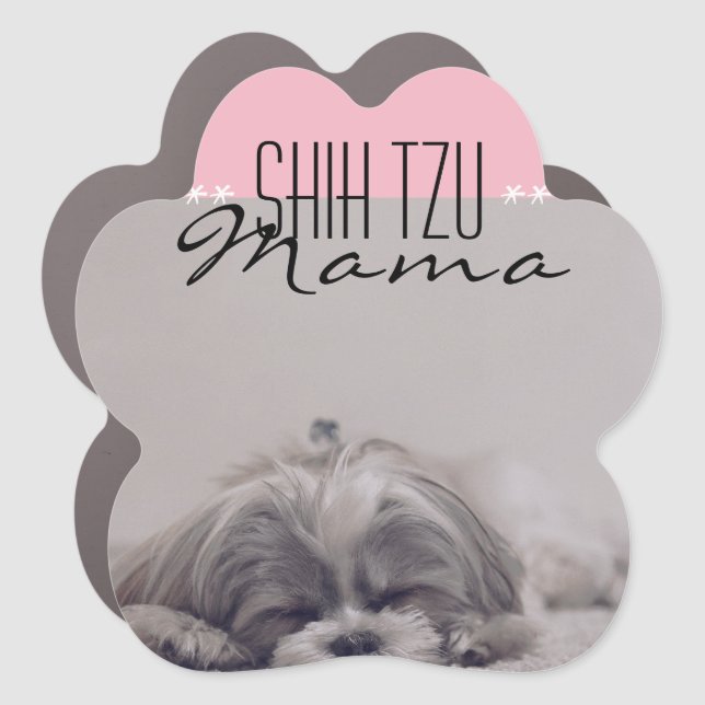 Shih Tzu Mama Car Magnet for Dog Moms (Front)