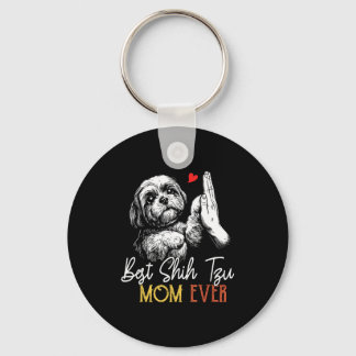 Shih tzu mom ever funny dog mama mother's day keychain