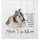 Shih Tzu Mom Shower Curtain at Zazzle