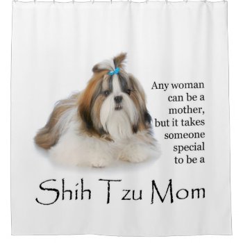 Shih Tzu Mom Shower Curtain by ForLoveofDogs at Zazzle