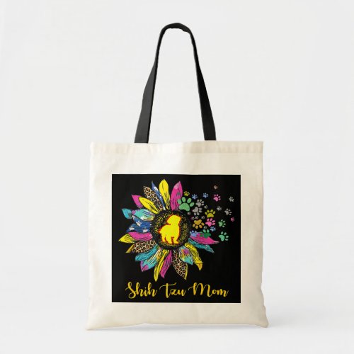 Shih Tzu Mom Sunflower Gifts Dog Mom Mothers Day Tote Bag