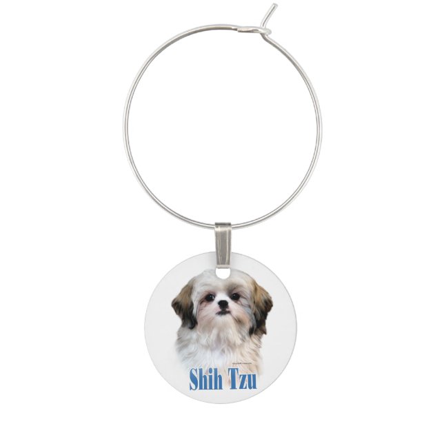Shih Tzu Name Wine Charm (Front)