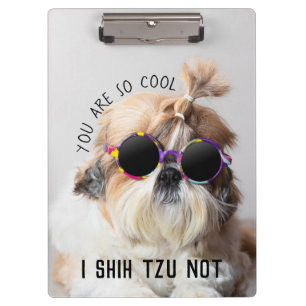 Shih Tzu Not fun cute dog lovers Custom Photo text Clipboard