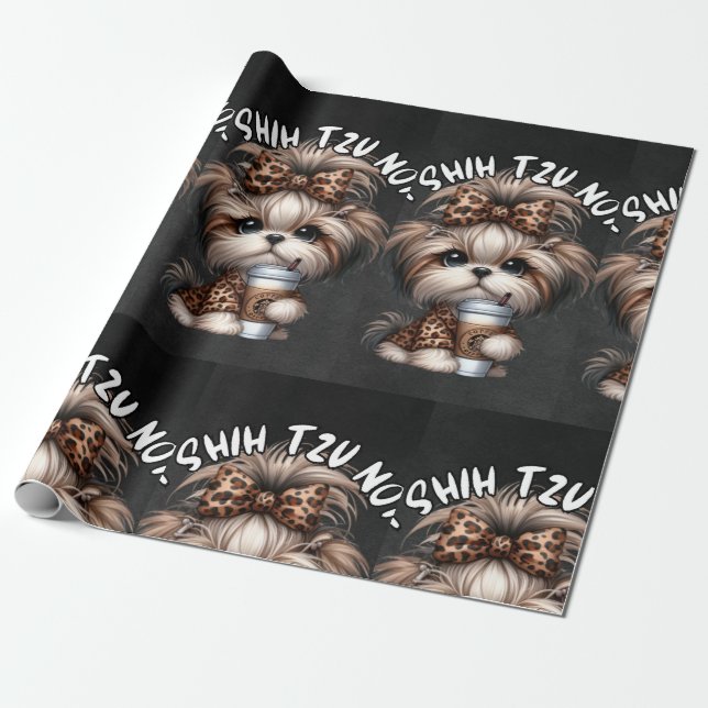 Shih Tzu Not Wrapping Paper (Unrolled)