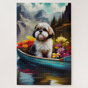 Shih Tzu on a Paddle: A Scenic Adventure Jigsaw Puzzle