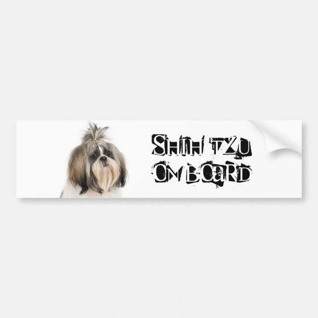Shih Tzu on Board Bumper Sticker (Front)