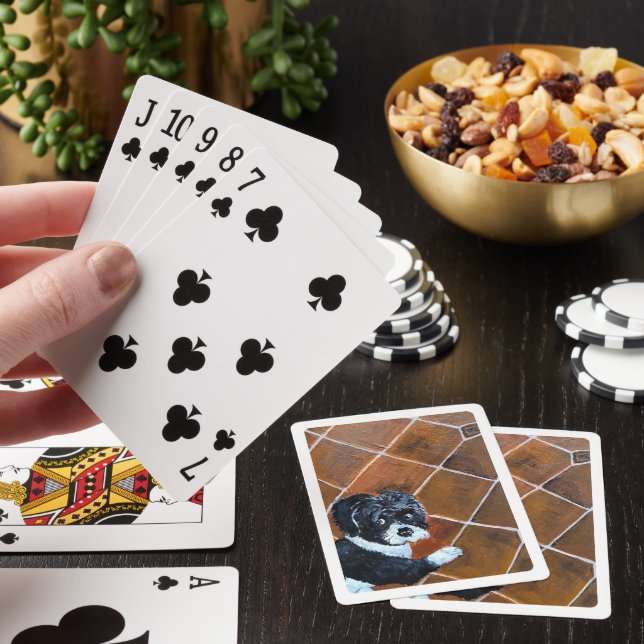 Shih Tzu on Terrace Painting by Alfred Fox Poker Cards (In Situ)