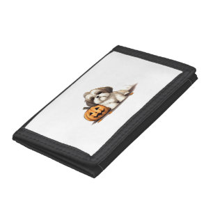 Shih Tzu on the theme of halloween Day Tri-fold Wallet