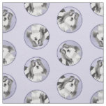 Shih Tzu Painting Black &amp; White Original Dog Art Fabric