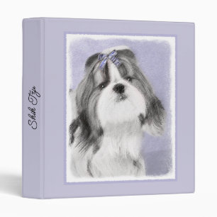 Shih Tzu Painting - Cute Original Dog Art 3 Ring B Binder