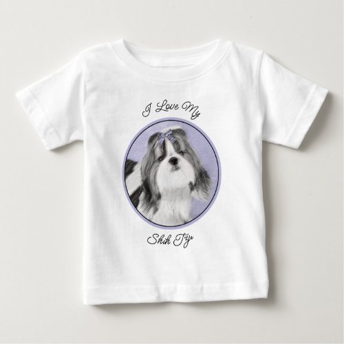 Shih Tzu Painting _ Cute Original Dog Art Baby T_Shirt
