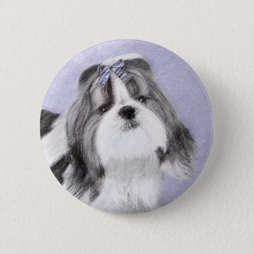 Shih Tzu Painting _ Cute Original Dog Art Button