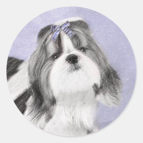 Shih Tzu Painting _ Cute Original Dog Art Classic Round Sticker