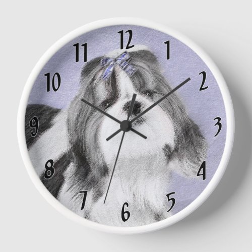Shih Tzu Painting _ Cute Original Dog Art Clock