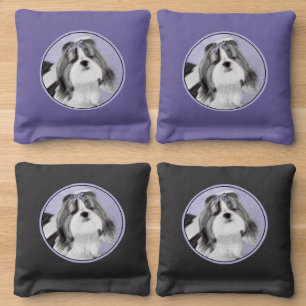 Shih Tzu Painting - Cute Original Dog Art Cornhole Bags