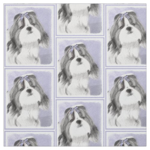 Shih Tzu Painting _ Cute Original Dog Art Fabric