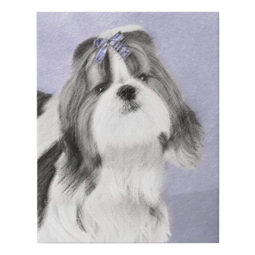 Shih Tzu Painting _ Cute Original Dog Art Faux Canvas Print