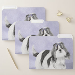 Shih Tzu Painting - Cute Original Dog Art File Folder