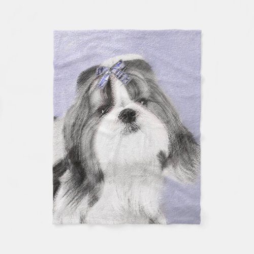 Shih Tzu Painting _ Cute Original Dog Art Fleece Blanket