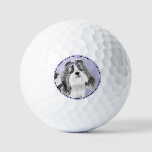 Shih Tzu Painting _ Cute Original Dog Art Golf Balls