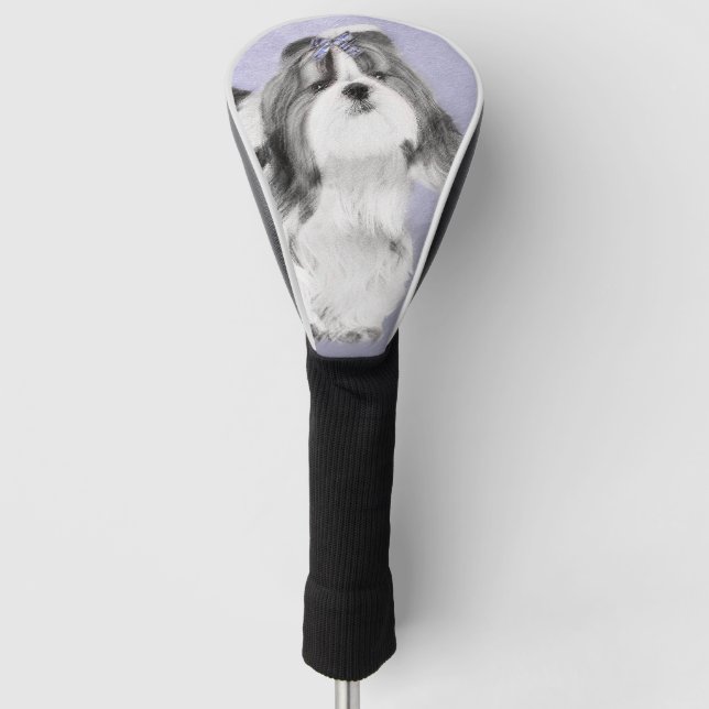 Shih Tzu Painting - Cute Original Dog Art Golf Head Cover (Front)